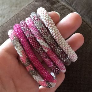 Pink Beaded bracelet set